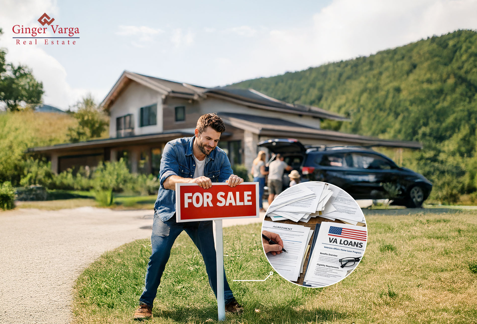 Veteran man selling his home by VA LOANS